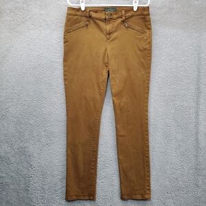 Lauren Jeans Co Ralph Lauren Pants Womens 10 Brown Zip Pocket Preppy